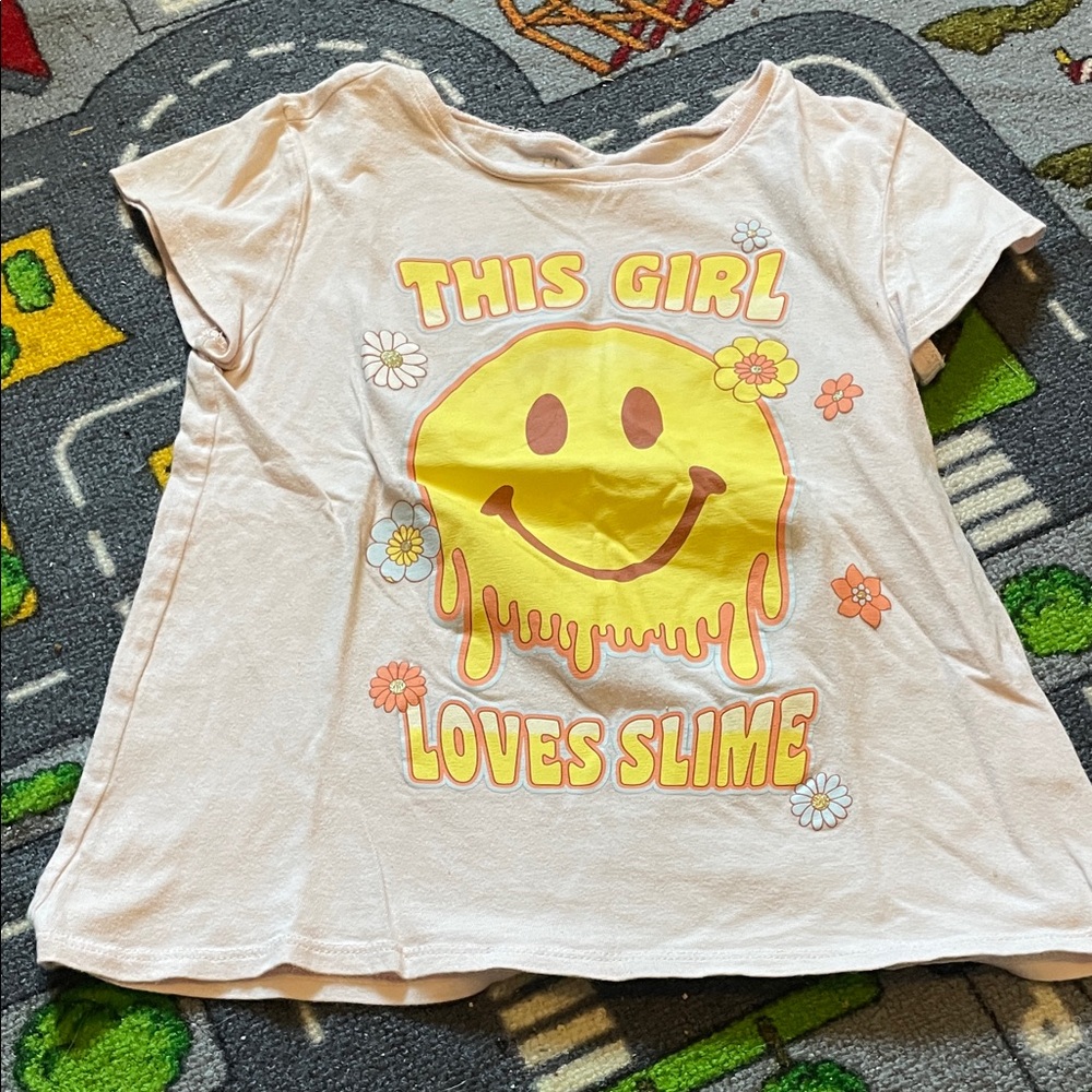 Girls' Pink 'This Girl Loves Slime' Short Sleeve Graphic Tee